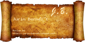 Jurin Bernát névjegykártya